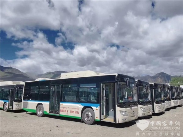 首批國(guó)六客車交付！福田歐輝客車助力拉薩綠色交通品質(zhì)升級(jí)(圖1)